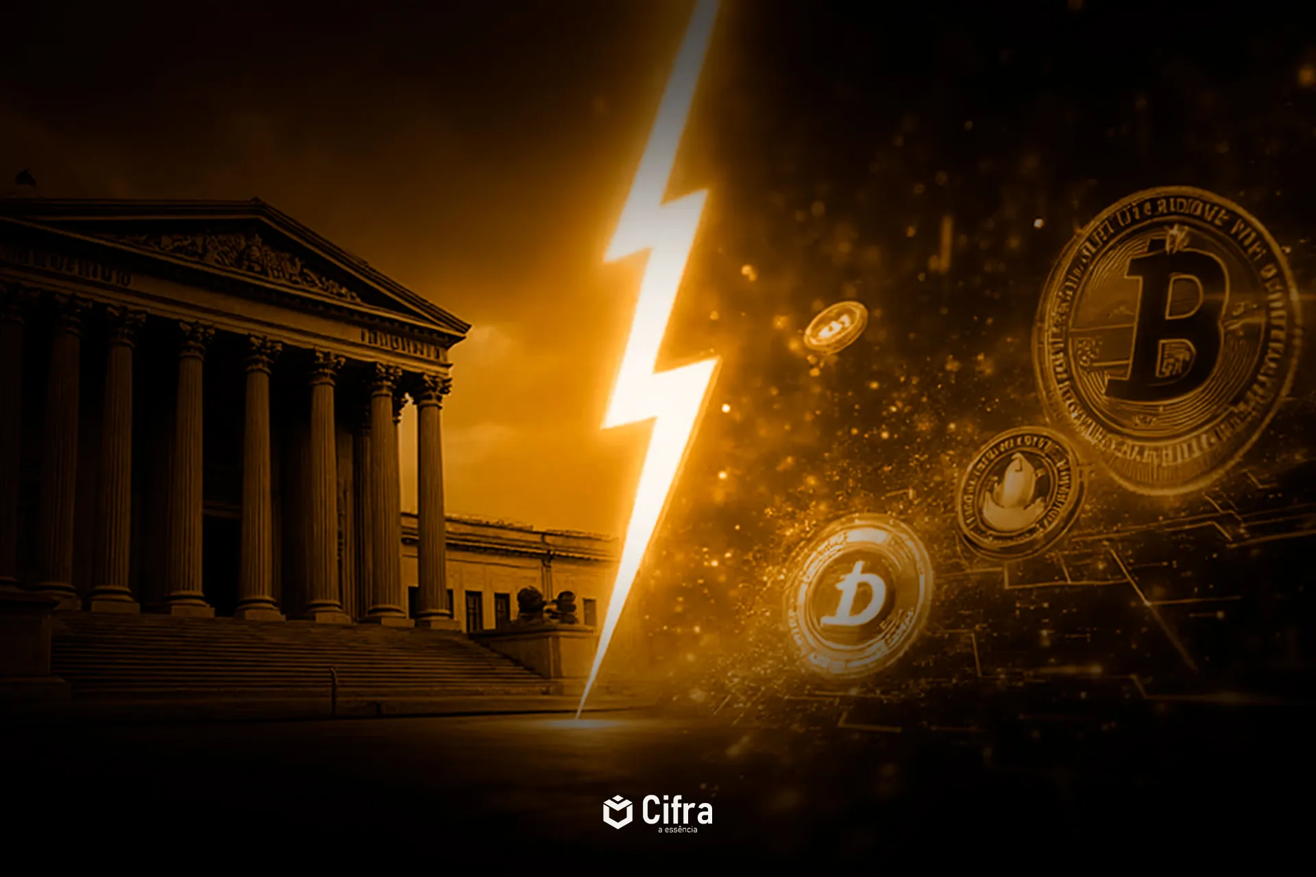 Stablecoins e moedas fiduciárias representando estabilidade no mercado cripto