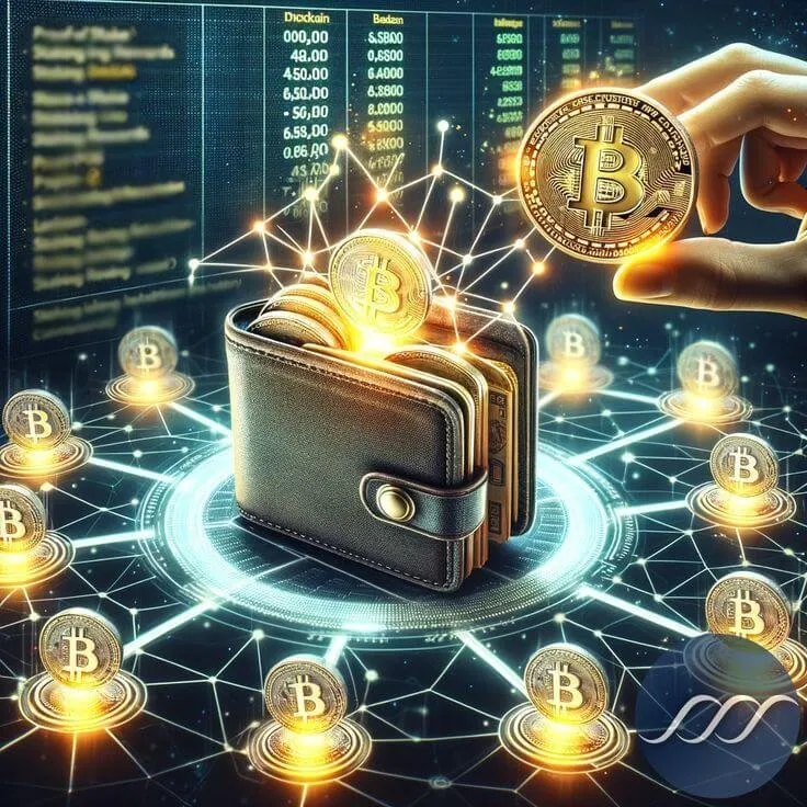 Ilustração de staking com moedas gerando recompensas passivas