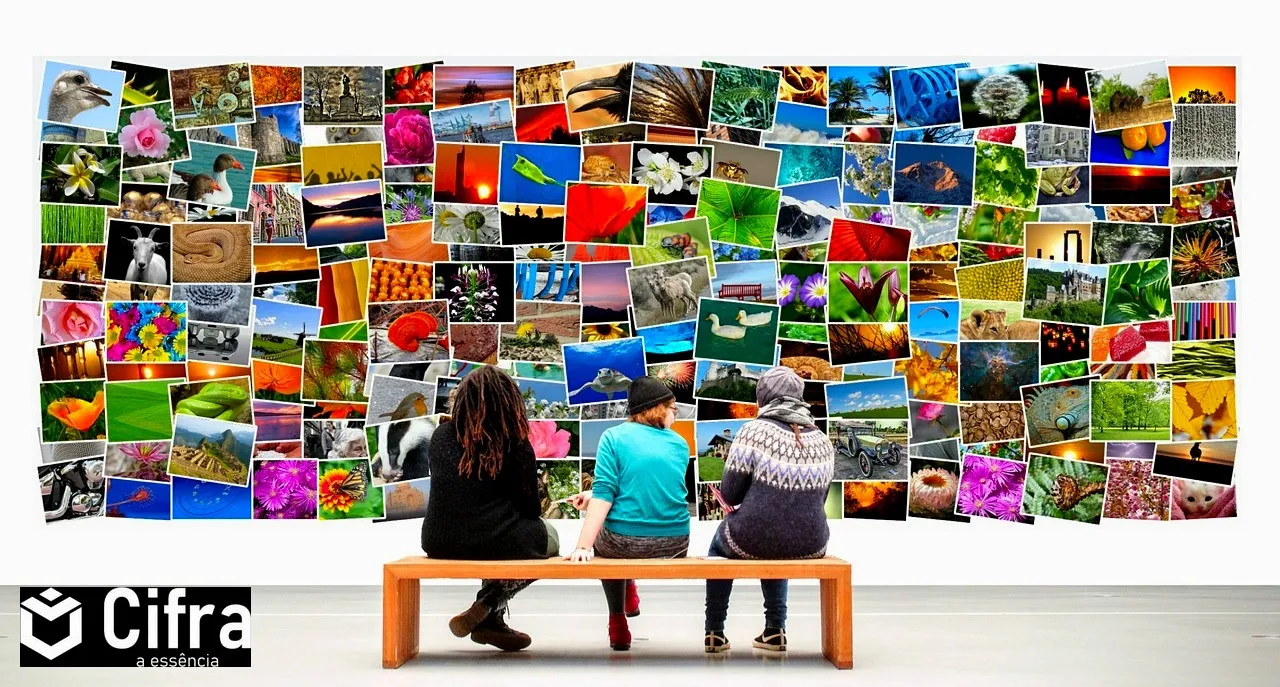 Coleção de NFTs e arte digital com visual moderno