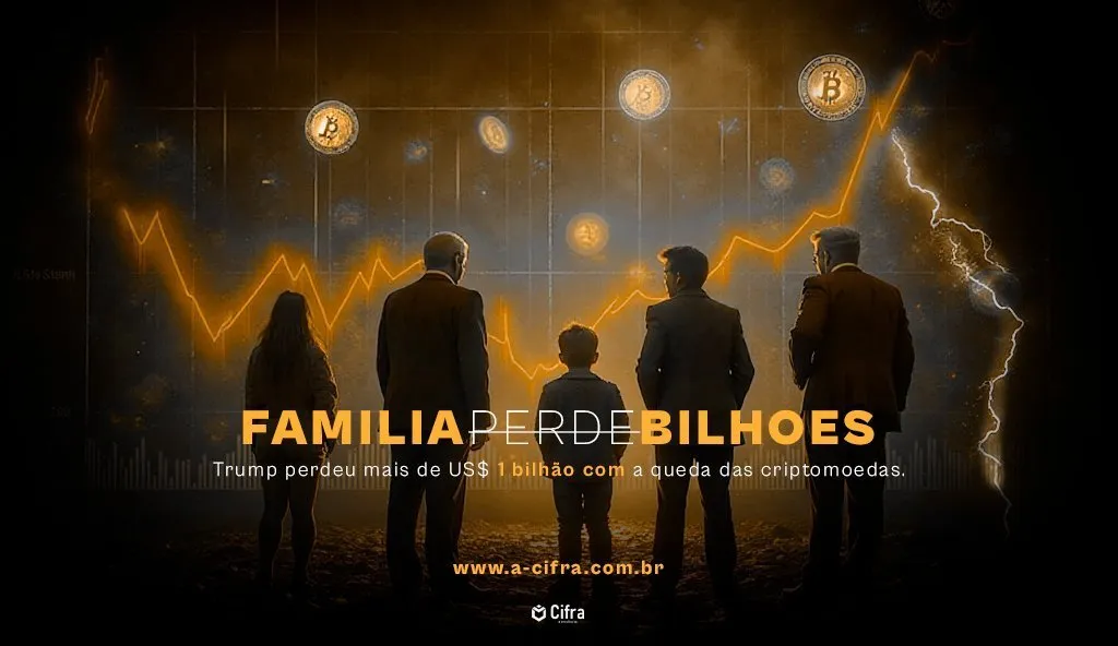 Gráfico mostrando queda das criptomoedas da família Trump